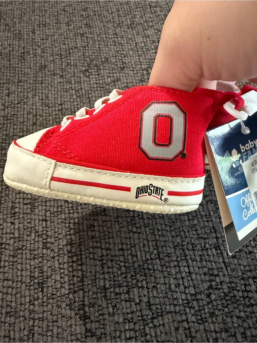 Baby FANATIC Red Canvas Baby Sneakers - 0-6 Months Ohio State